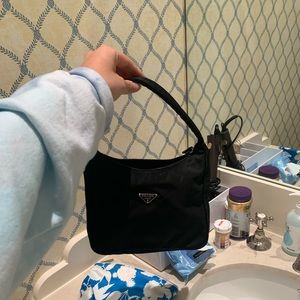 prada black small nylon purse!!